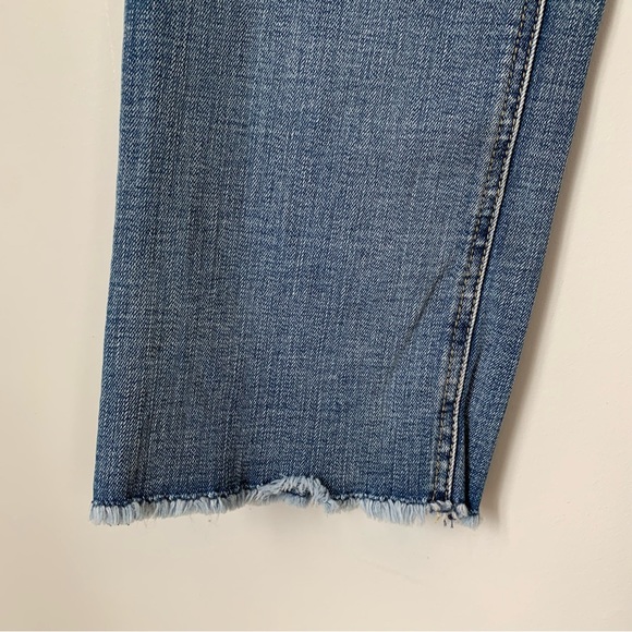 SIZE 14 SEVEN7 SLIM STRAIGHT LIGHT BLUE JEAN FRAYED HEM STRETCH - Picture 8 of 16